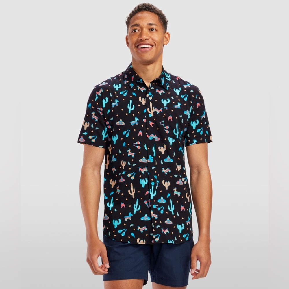 NEW Tipsy Elves MEN'S MIDNIGHT FIESTA HAWAIIAN SHIRT cinco de mayo XL piñata